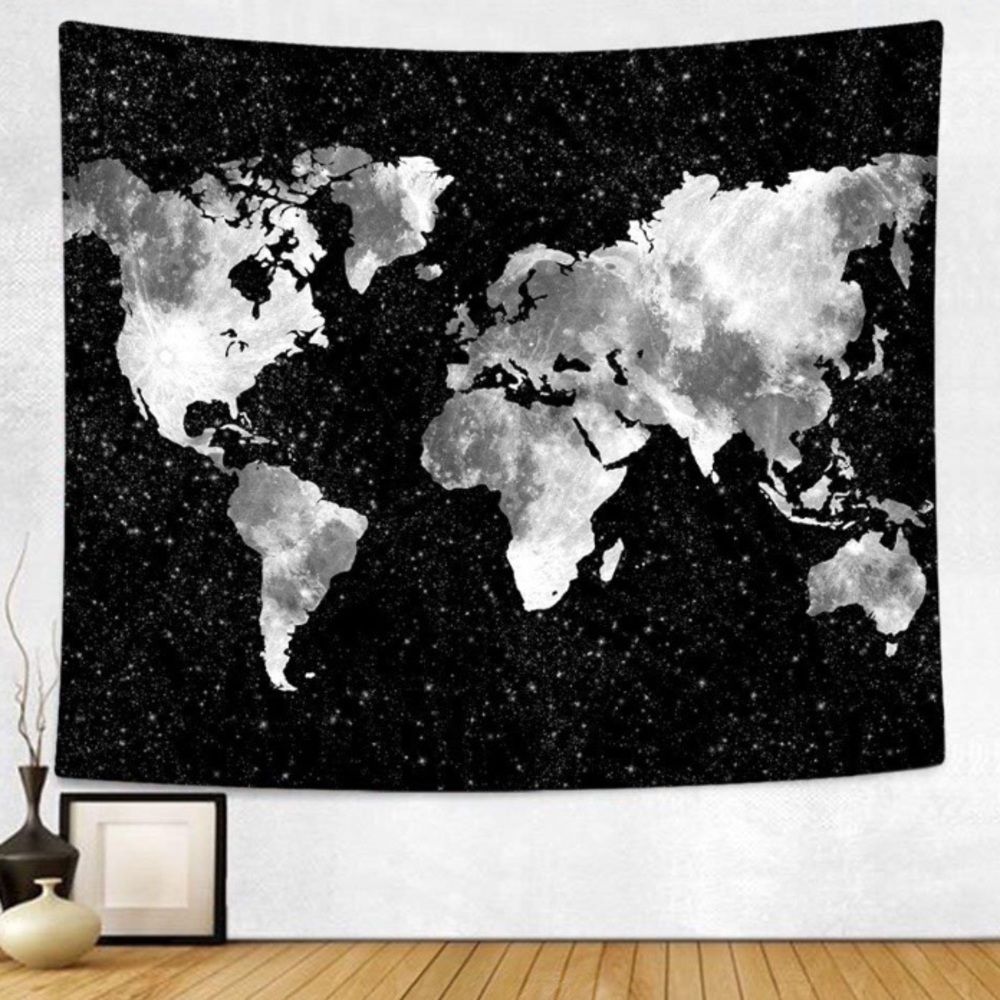 Starry World Map Tapestry